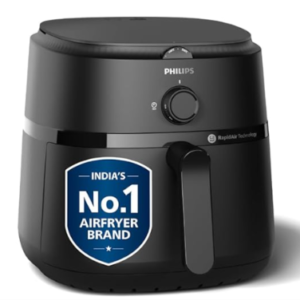 PHILIPS Air Fryer NA130, uses up to 90% less fat, 1700W, 6.2 Liter, with Rapid Air Technology (Black), Extra Large