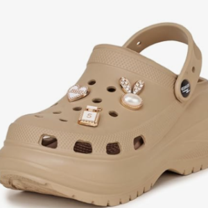 ATHCO Roxxie Clogs For Women's|Girl's| Dual-Color Soft EVA Cushioned With Massage Footbed|Easy Wear with Adjustable Back Strap|Lightweight Platform Heels|Flexible|Breathable|Extra Soft Comfortable Anti-Skid Casual Mule|All-Season|Summer|Monsoon|Rain|Winter|Waterproof|Casual Slip-On Sandal with Cute Charms & Chunky Design|Indoor & Outdoor Wear|Trendy|Fashionable|Stylish|Shoes